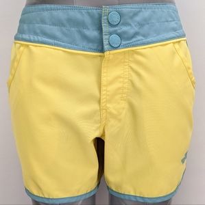 Sz 4 (S) The North Face Yellow-Blue Board Shorts / Swim Trunks Swim Cover-Up